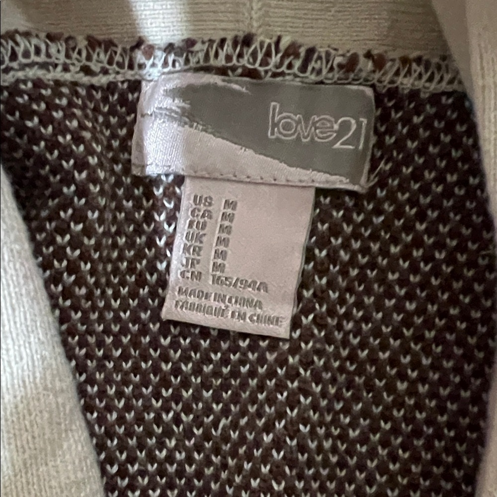 Love 21 Cream and Brown Patterned Blazer - Picture 3 of 6